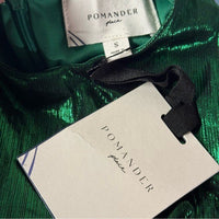 Pomander Place | NEW Emerald Crinkle Lurex Lillith Maxi Dress Size S