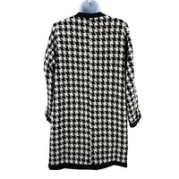 Pomander Place | NEW Coco Tweed Houndstooth Bow Mini Dress Black White Size XL