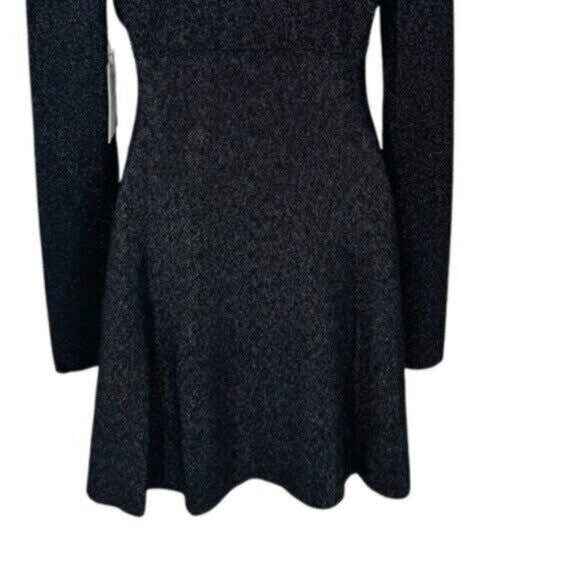 Hyacinth House NEW Black Metallic Long Sleeve Selena Knit Mini Dress Size XXL