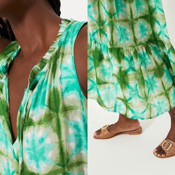 Tuckernuck NEW Seafoam Medallion Green Sleeveless Salty Paloma Caftan Size S