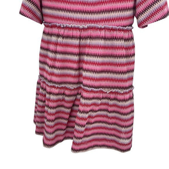 Tuckernuck NEW Pink Chevron Knit Stripe Crawford Relaxed Fit Mini Dress XXS