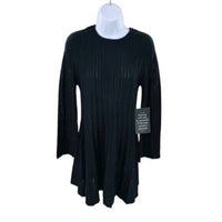 Pomander Place NEW Black Adi Long Belle Sleeve Ribbed Knit Mini Dress Size XL