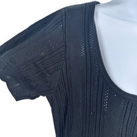 Tuckernuck NEW Black Pointelle Scoop Neck A Line Knit Ryder Maxi Dress Size M