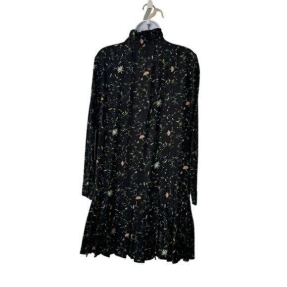 Tuckernuck NEW Campden Vine Tate Black Long Sleeve Pleated Mini Dress Size XXS