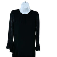 Tuckernuck NEW Black Sasha Long Sleeve Formal Ruffle Party Midi Dress Size XS
