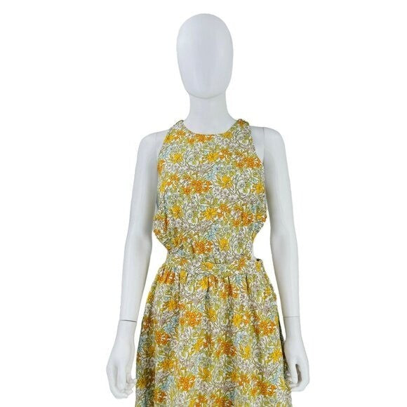 Hyacinth House NEW Yellow Pastel Retro Floral Maggie Maxi Dress Size Small