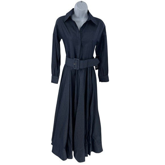 Tuckernuck x India Hicks NEW Blue Chambray Comporta Classic Maxi Dress XXS