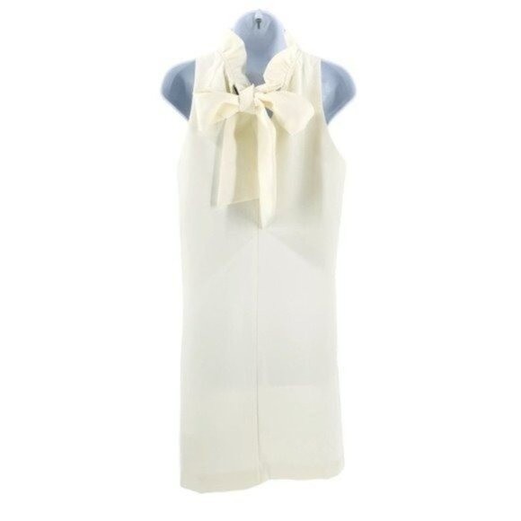 Tuckernuck NEW Ivory Blythe Bow Ruffle Sleeveless Preppy Mini Dress Size XS