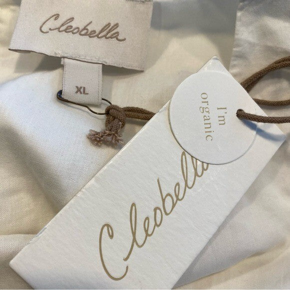 Cleobella | NEW Ivory Anabelle Ruffled Shoulders Mini Dress Size XL