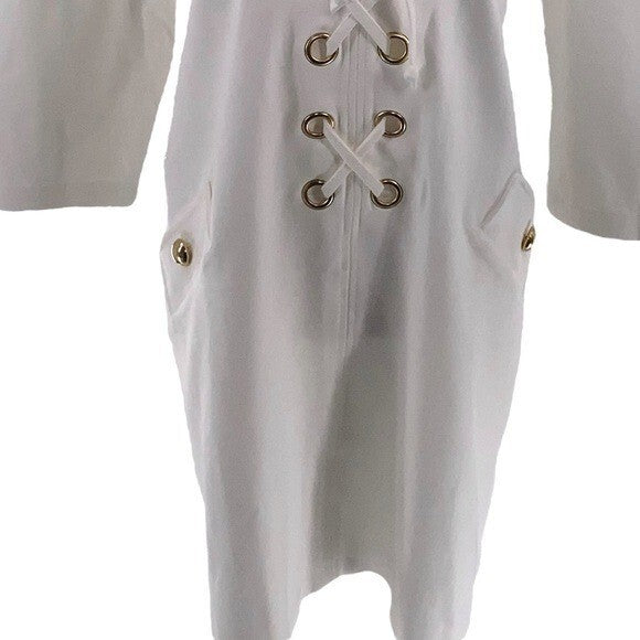 Tuckernuck NEW White Ellington Three-quarter Sleeve Cocktail Mini Dress Size XL