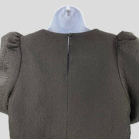 Pomander Place | NEW Black Jacquard Lyla Short Bubble Sleeve Blouse Size XS