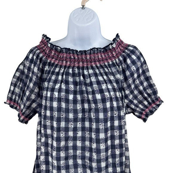 Tuckernuck NEW Tnuck Beach Embroidered Blue Check Gingham Toulon Coverup Size L