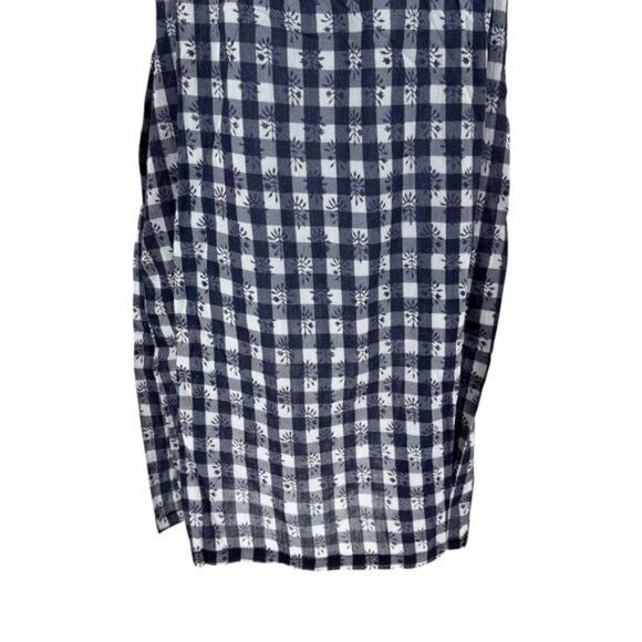 Tuckernuck NEW Tnuck Beach Embroidered Blue Check Gingham Toulon Coverup Size M