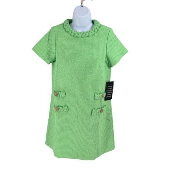 Tuckernuck NEW Palm Beach Green Tweed Retro Jackie Short Sleeve Mini Dress M