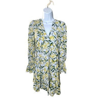 Pomander Place NEW Palmetto Garden Blue and Yellow V Neck Mini Dress Size XXL