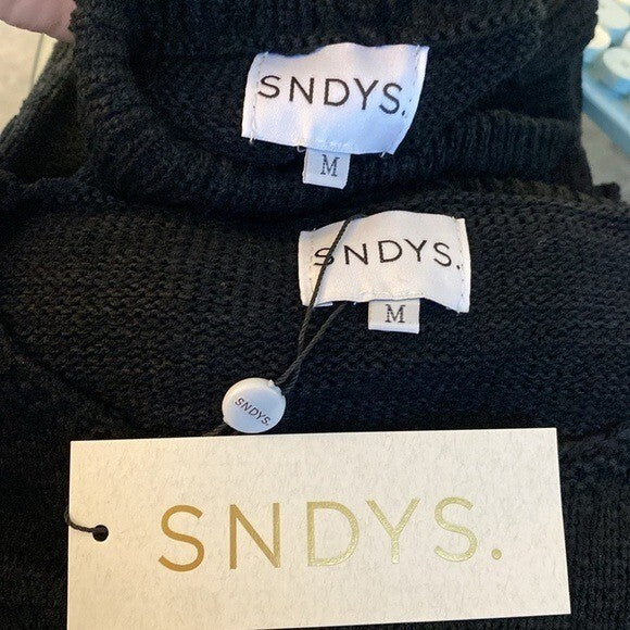 SNDYS NEW Majid Loungewear Black Two Piece Matching Set Sweater Trousers Size M