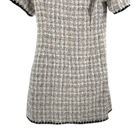 Pomander Place NEW White Tweed Retro Josephine Mini Dress in White Black Size M