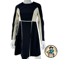 Tuckernuck NEW Navy and Cream Evie Long Sleeve Colorblock Mini Dress Size S