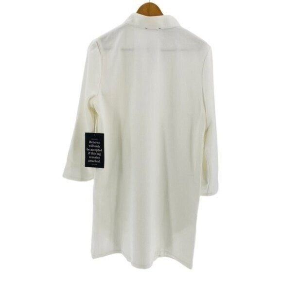 Tuckernuck | NEW White Stretch Crepe Avery Long Sleeve Shirt Dress Size S