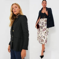 Tuckernuck NEW Black Diana Double Breasted Oversized Boxy Fit Blazer Size XXS