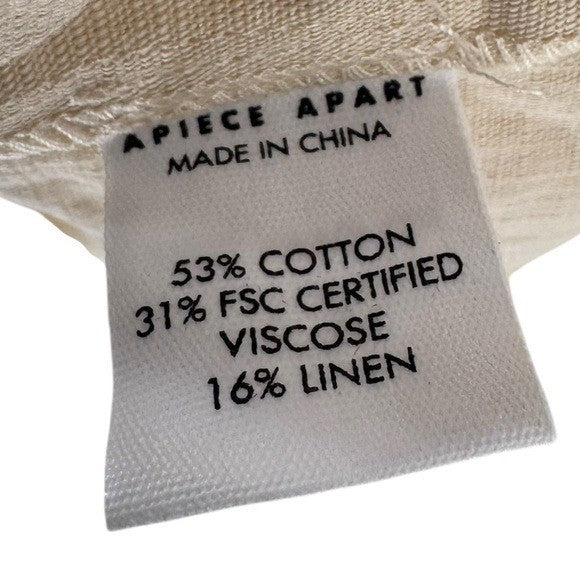 Apiece Apart NEW Catania Wrap Collared Short Sleeve Maxi Dress Ecru Ivory Size S