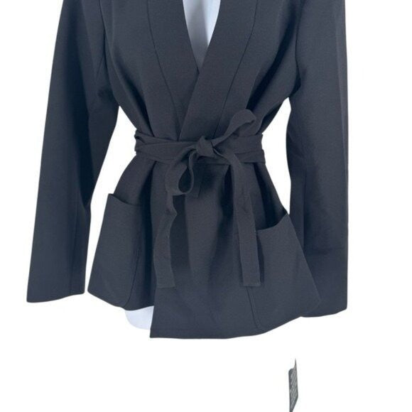 Tuckernuck NEW Black Gracie Wrap Crepe Classic Blazer Size L