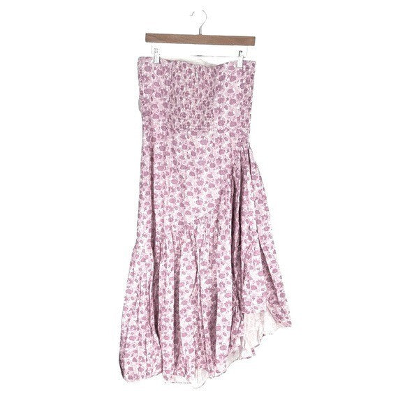 Hyacinth House | NEW Pink & White Floral Ruffle Hem Camellia Midi Dress Size XXL