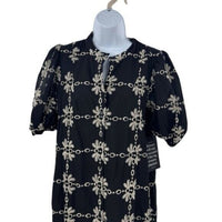 Tuckernuck NEW Black Eyelet Lewis Puff Sleeve Embroidered Maxi Dress Size M