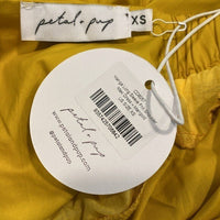 Petal and Pup NEW Yellow Mariga Long Sleeve Frill Shoulder Midi Dress Size XS