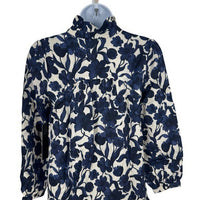 Tuckernuck NEW Blue Poppy Palmerston Drop Waist Long Sleeve Mini Dress Size XXS
