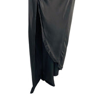 retrofete NEW Sab Satin Formal High Neck Bodycon Maxi Dress in Black Size XS