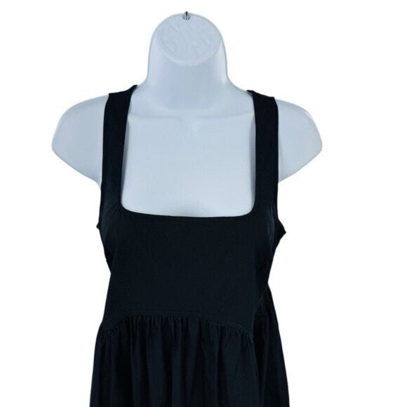 Pomander Place | NEW Black Porto Square Neckline Sleeveless Mini Dress Size L