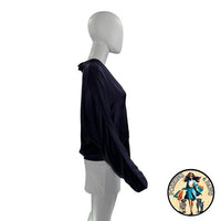 The Sei 100% Silk Long Sleeve Tie Satin Front Blouse in Fig Purple Size 10