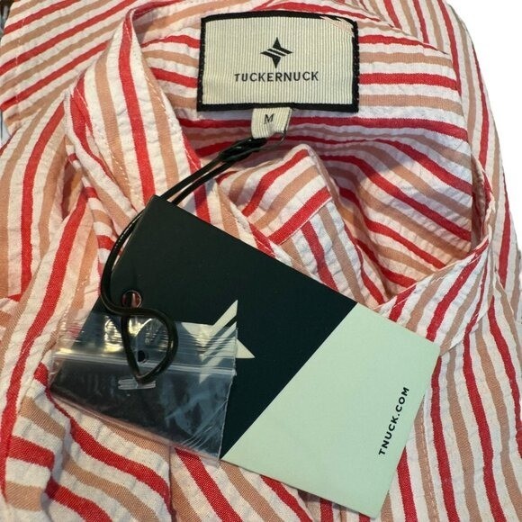 Tuckernuck NEW Strawberry Stripe Bodie Swim Beach Cover Up Button Down Dress M