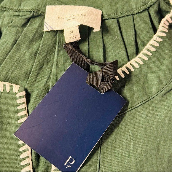 Pomander Place | NEW Green Stitch Finley Flutter Sleeve Mini Dress Size XL