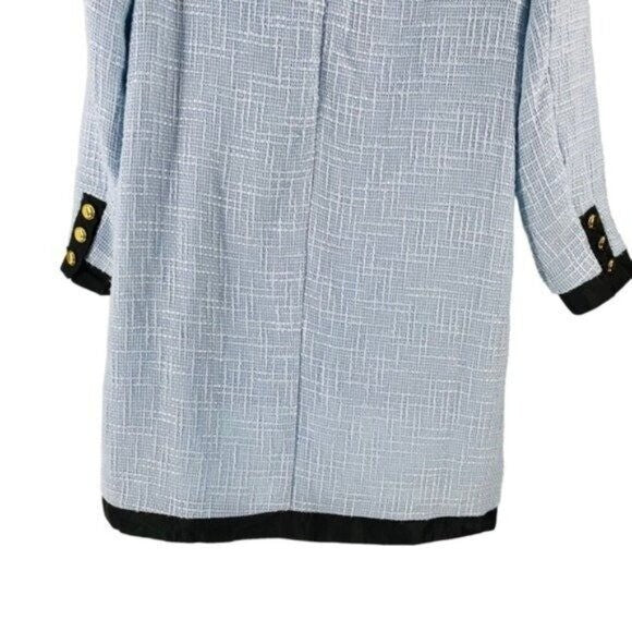 Pomander Place | NEW Coco Tweed Retro Bow Mini Dress in Light Blue Size XL