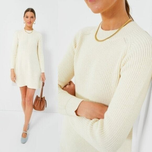 Pomander Place | NEW Ivory Ainsley Long Sleeve Classy Knit Sweater Dress Size XL