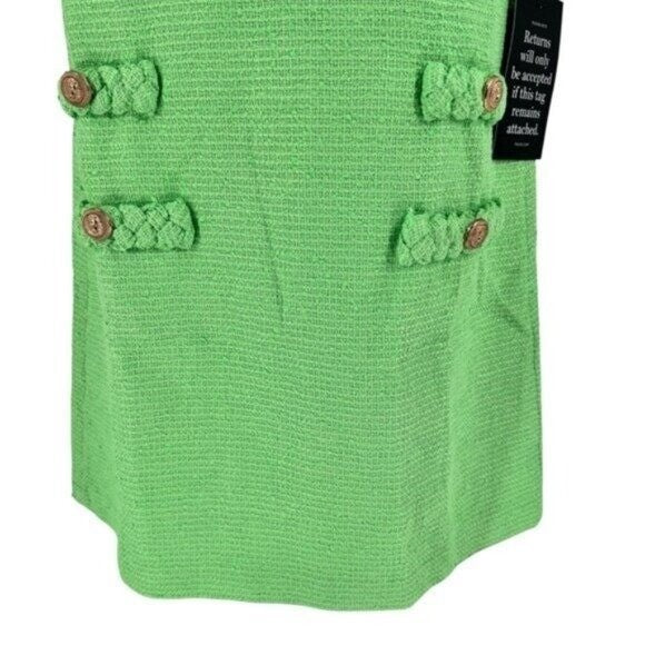 Tuckernuck NEW Palm Beach Green Tweed Retro Jackie Short Sleeve Mini Dress XXL