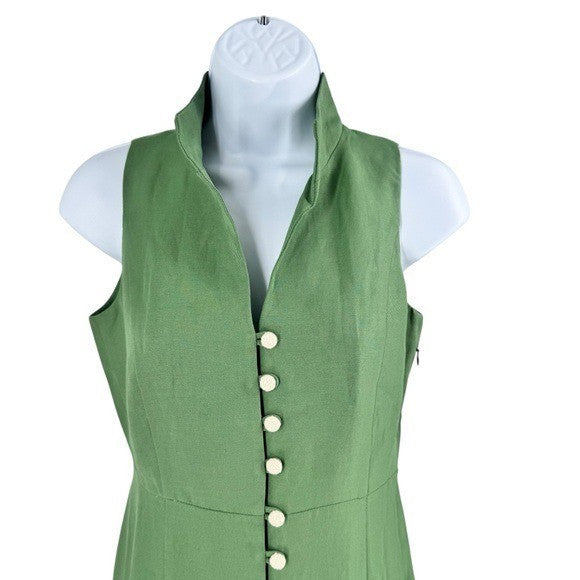 Tuckernuck NEW Garden Green Leighton Sleeveless Linen Midi Dress Size XXS