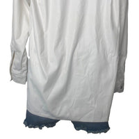 WeWoreWhat | Vegan Leather Boyfriend Shirt in Ivory Size XS