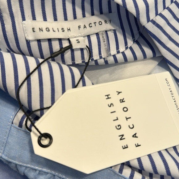 Tuckernuck English Factory NEW Blue Tiered Quinn Relaxed Fit Mini Dress Size S
