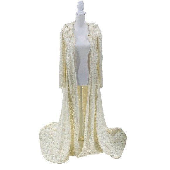 LoveShackFancy NEW Makena RARE Lace Peter Pan Cape Overcoat Ivory Womens Size S