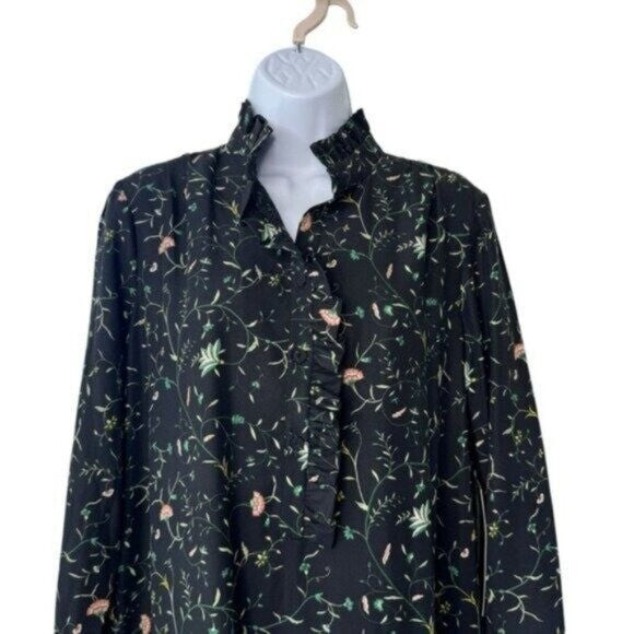 Tuckernuck NEW Campden Vine Tate Black Long Sleeve Pleated Mini Dress Size XXS