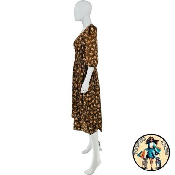Tuckernuck NEW Rosewood Chintz Marlena Floral Brown Boho Midi Dress Size Small