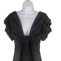 Hyacinth House | NEW Black Tinsley V-Neck Puff Sleeve Mini Dress Size XXS