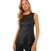 Tuckernuck NEW Black Satin Belle Sleeveless Blouse Top Size XXL