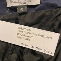 LaQuan Smith Off the Shoulder Formal Puff Sleeve Mini Dress in Navy Size S NEW