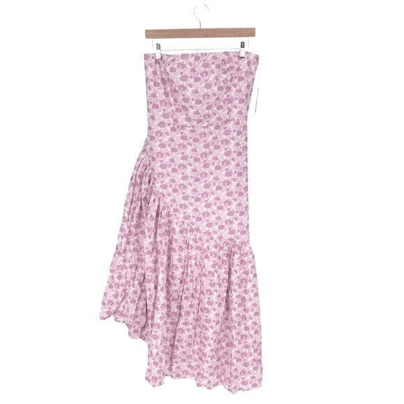 Hyacinth House | NEW Pink & White Floral Ruffle Hem Camellia Midi Dress Size XXL