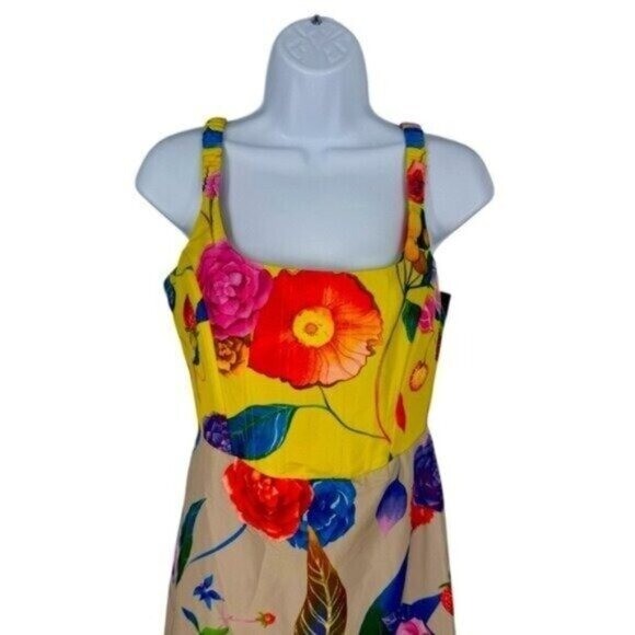 Tuckernuck NEW Vivid Jardin Dominique Fit and Flare Floral Midi Sun Dress XS