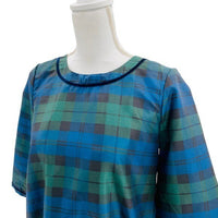 Tuckernuck | NEW Jamie Velvet Trimmed Plaid Blackwatch Midi Dress Size XS